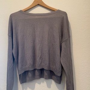 Nordstrom cropped grey sweater. NWOT